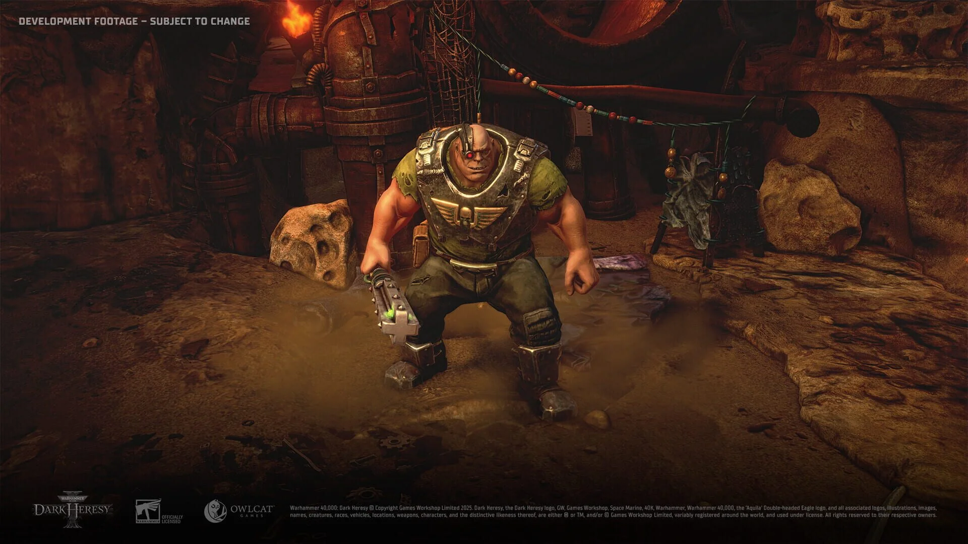 Confrontation tendue entre Inquisiteur et hérétiques dans Warhammer 40,000: Dark Heresy.