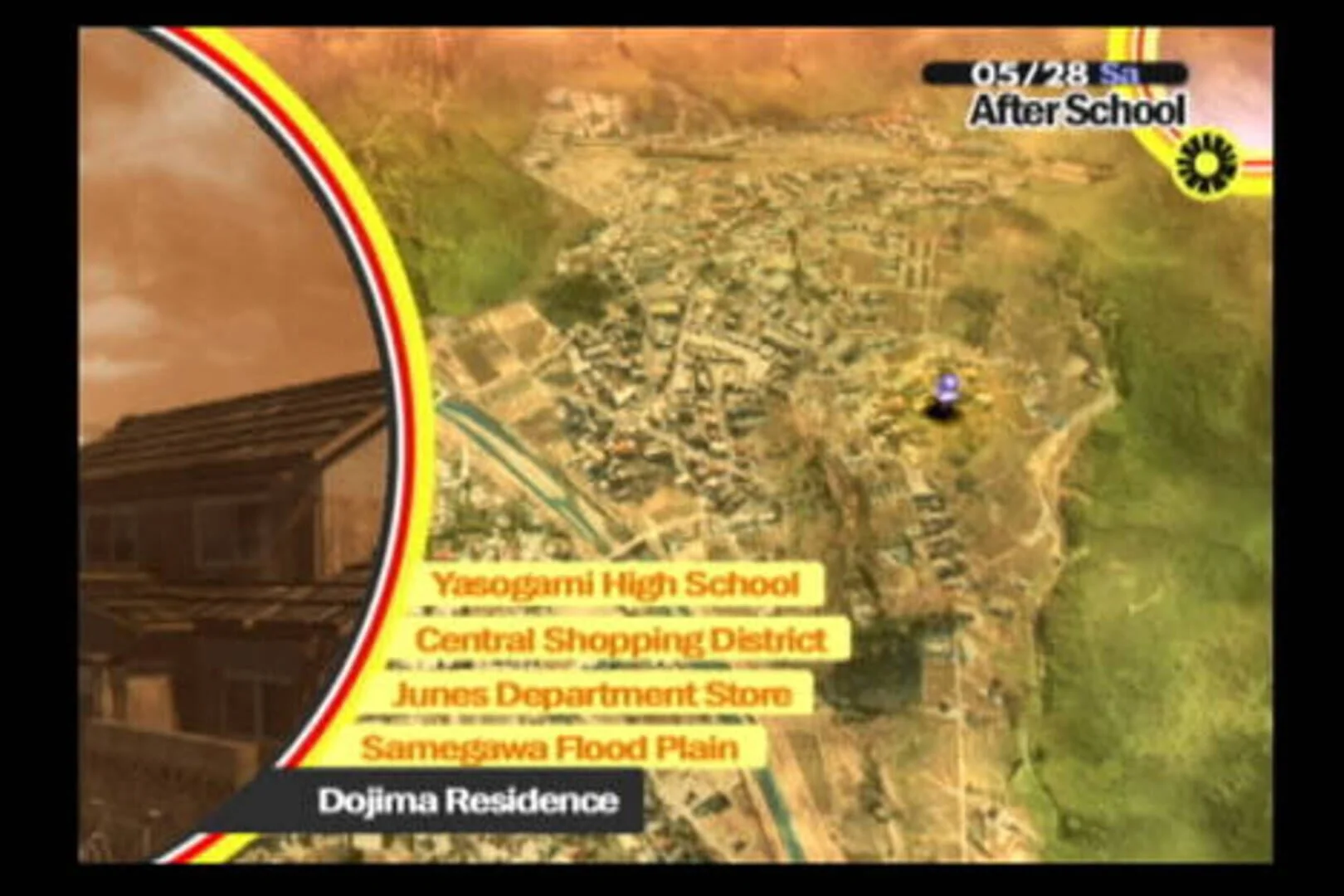 Scène de Persona 4 dans la salle de classe, mettant en avant l’ambiance unique du jeu.