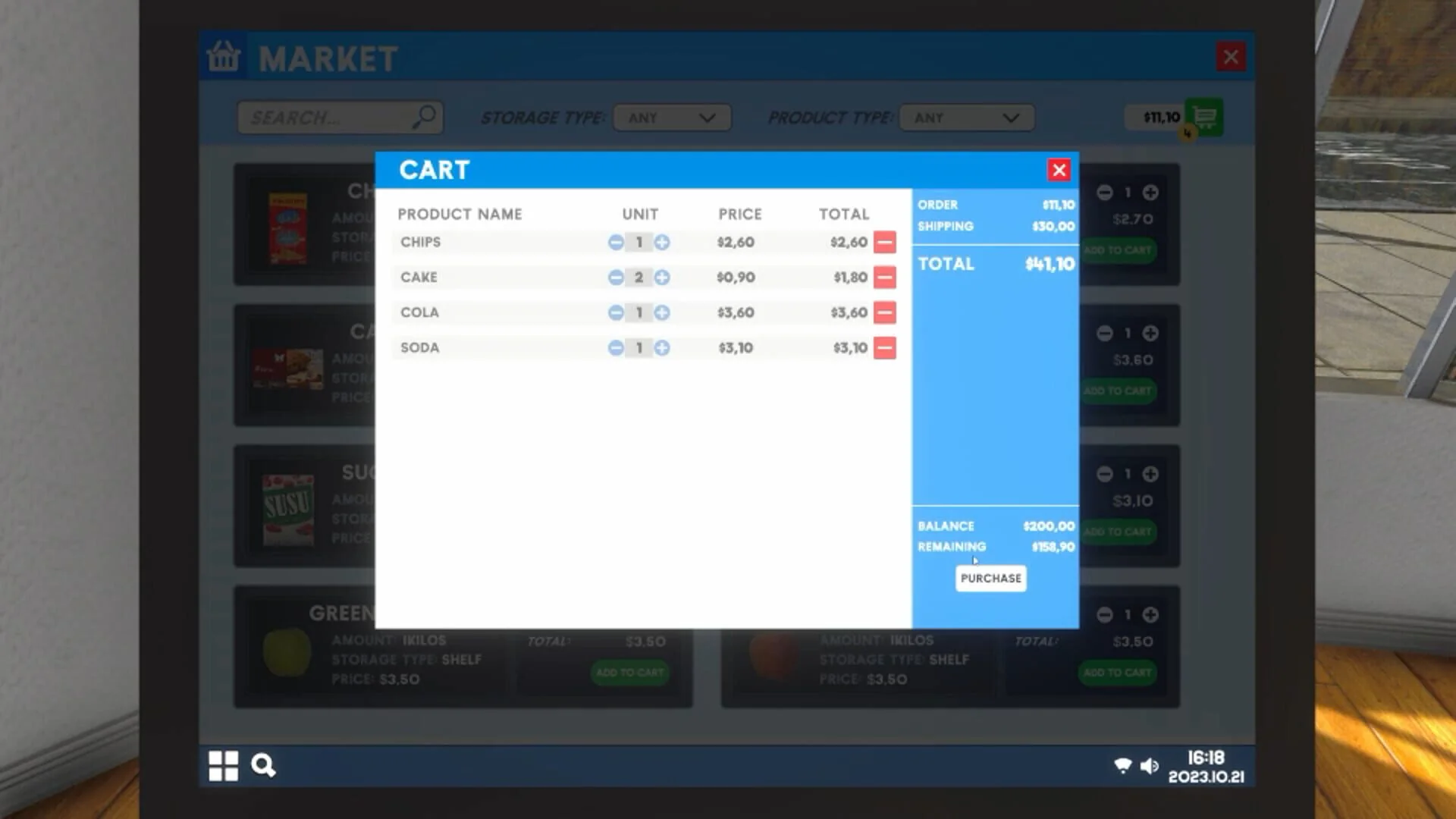 Screenshot from Supermarket Simulator