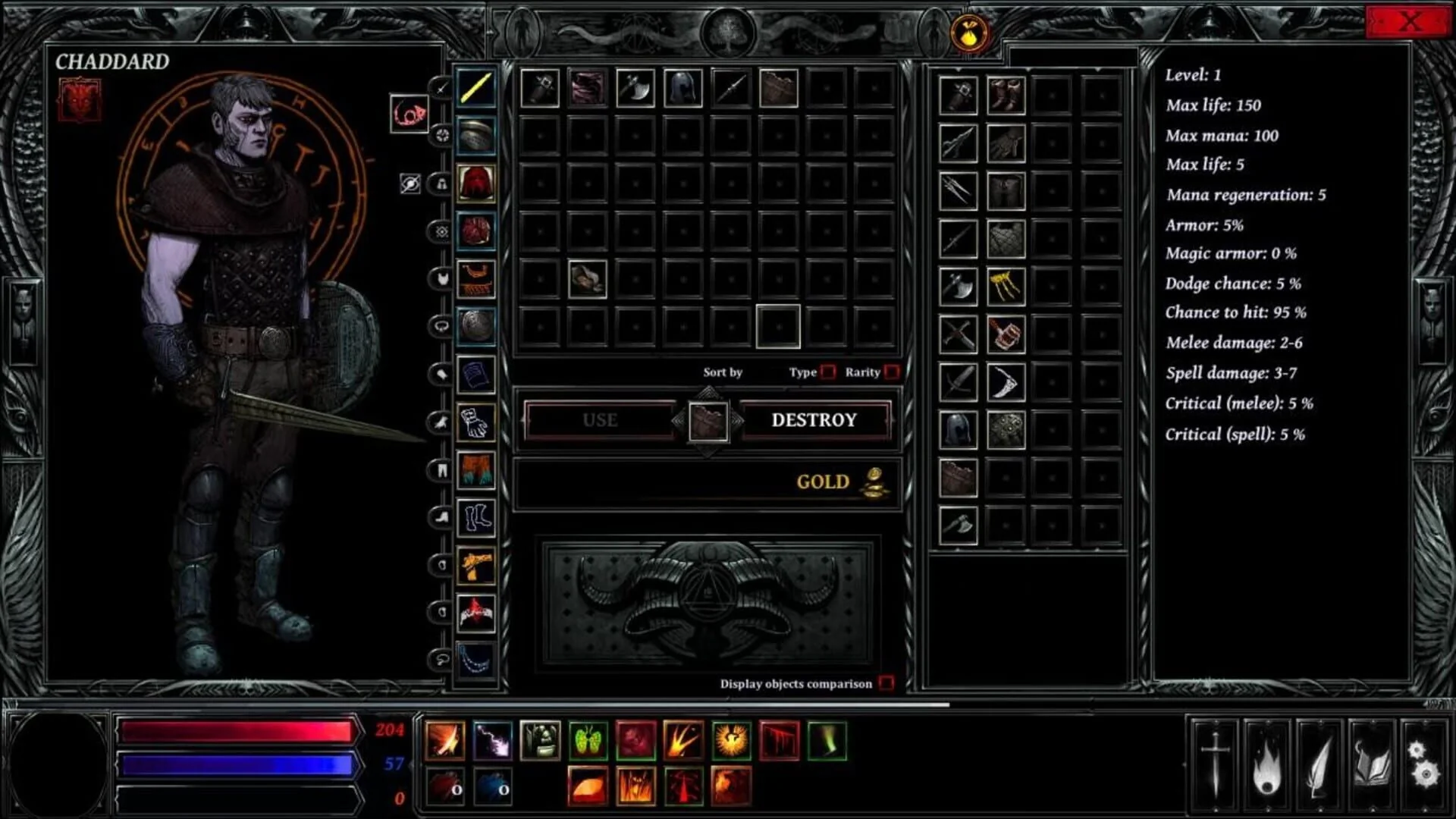 Affrontement contre un boss dans Hellslave, ambiance dark fantasy