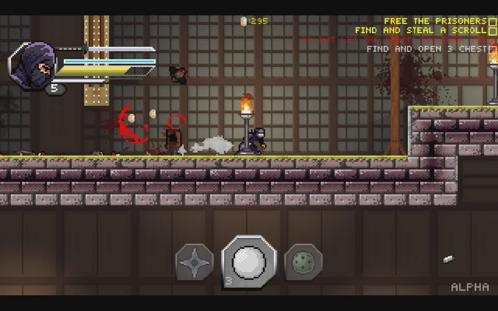 Screenshot from Pixel Shinobi: Nine demons of Mamoru