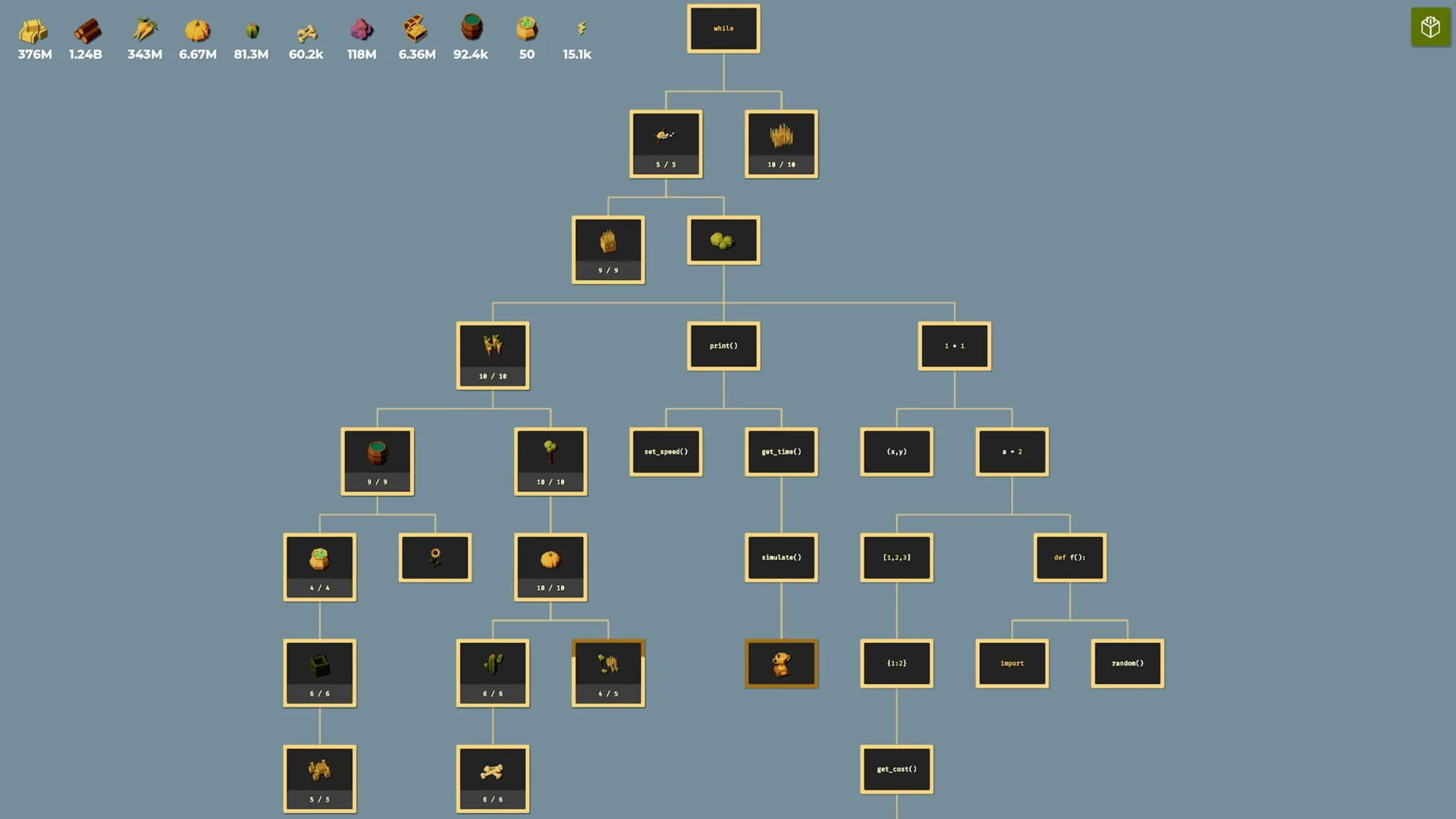 Screenshot from The Farmer Was Replaced