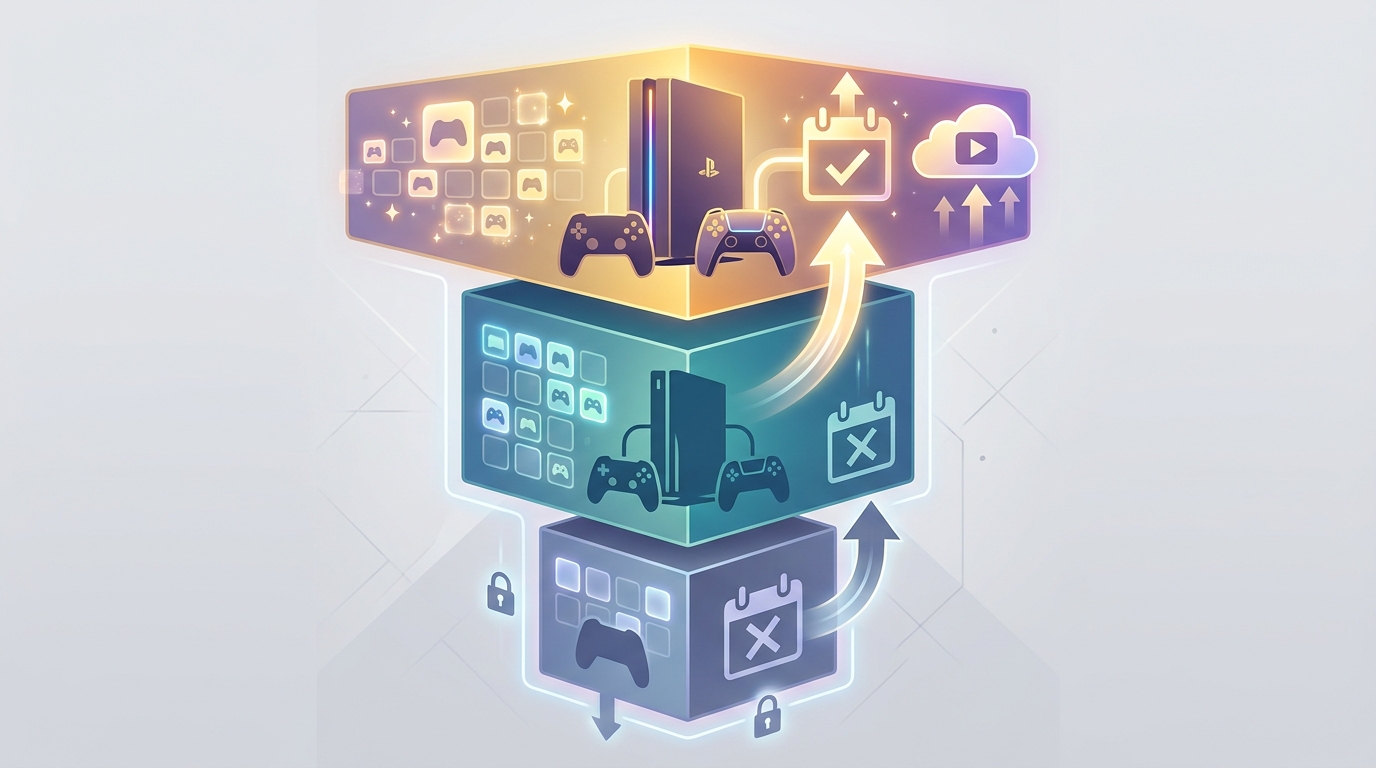 Game Pass tier segmentation and day-one access gating (conceptual)