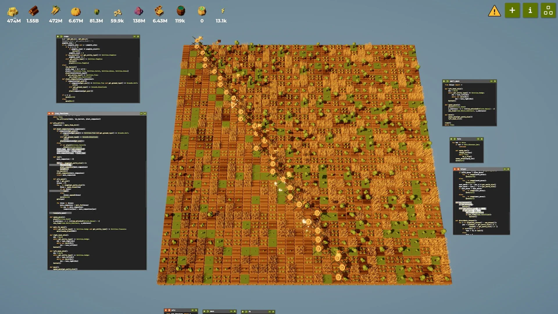 Screenshot from The Farmer Was Replaced